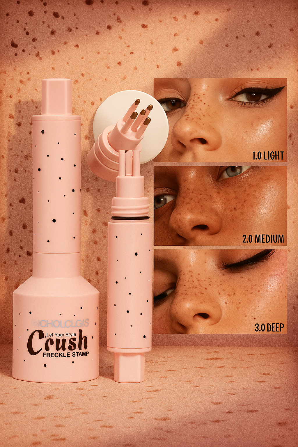 FreckLuxe Freckle Stamp Pen - Waterproof & Long-Lasting Natural Freckle Effect with Five-Point Head